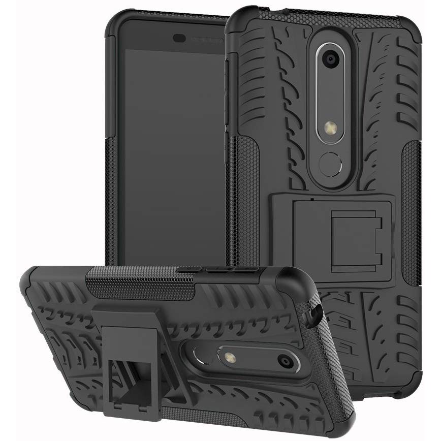 Протиударний чохол Shield для Nokia 6.1 з підставкою чорний-0