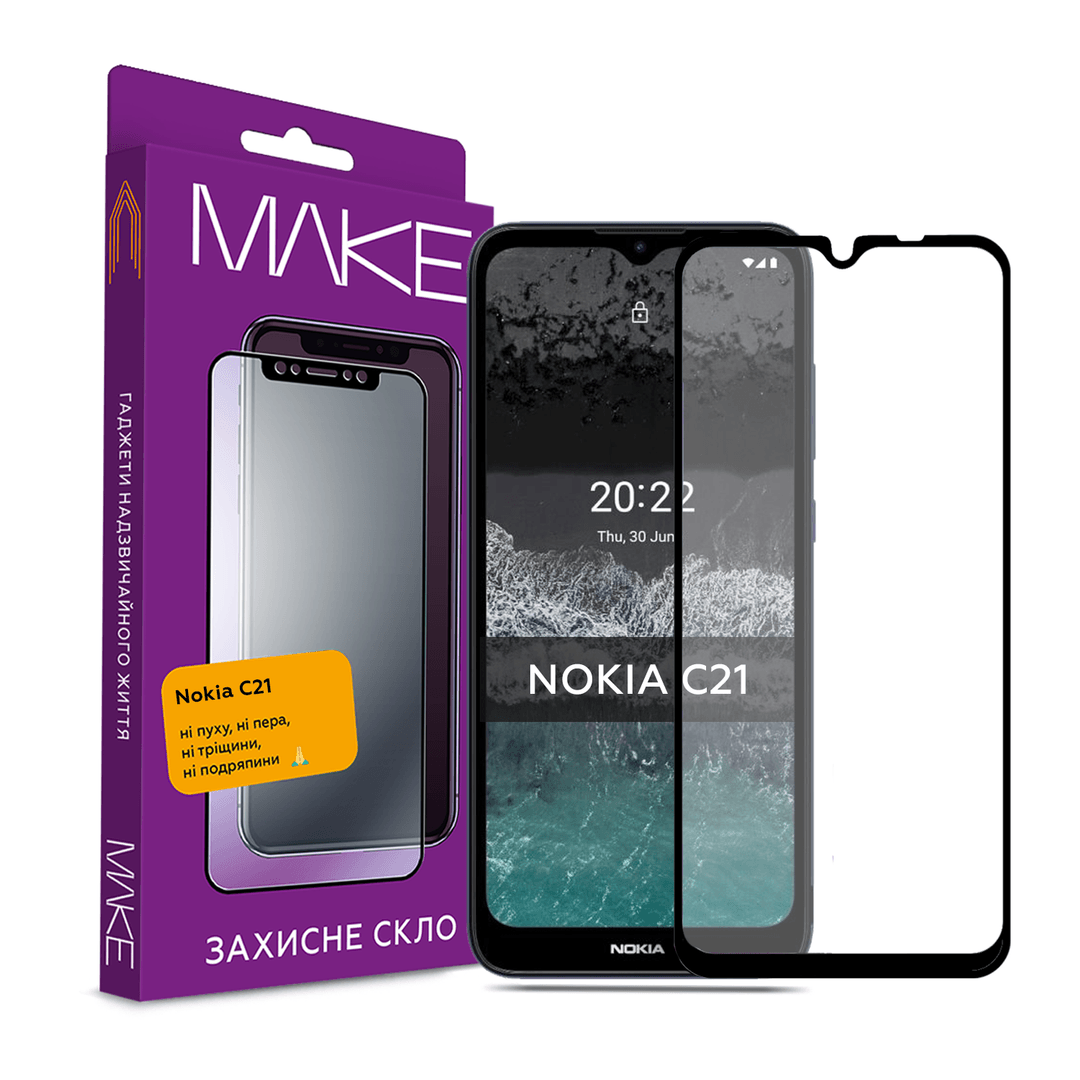 Захисне скло MAKE для Nokia C21 Plus-0