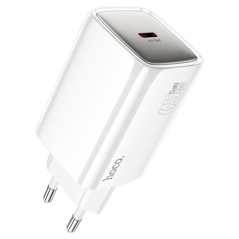 МЗП HOCO N48 Glorious single port PD65W charger(EU) White-1