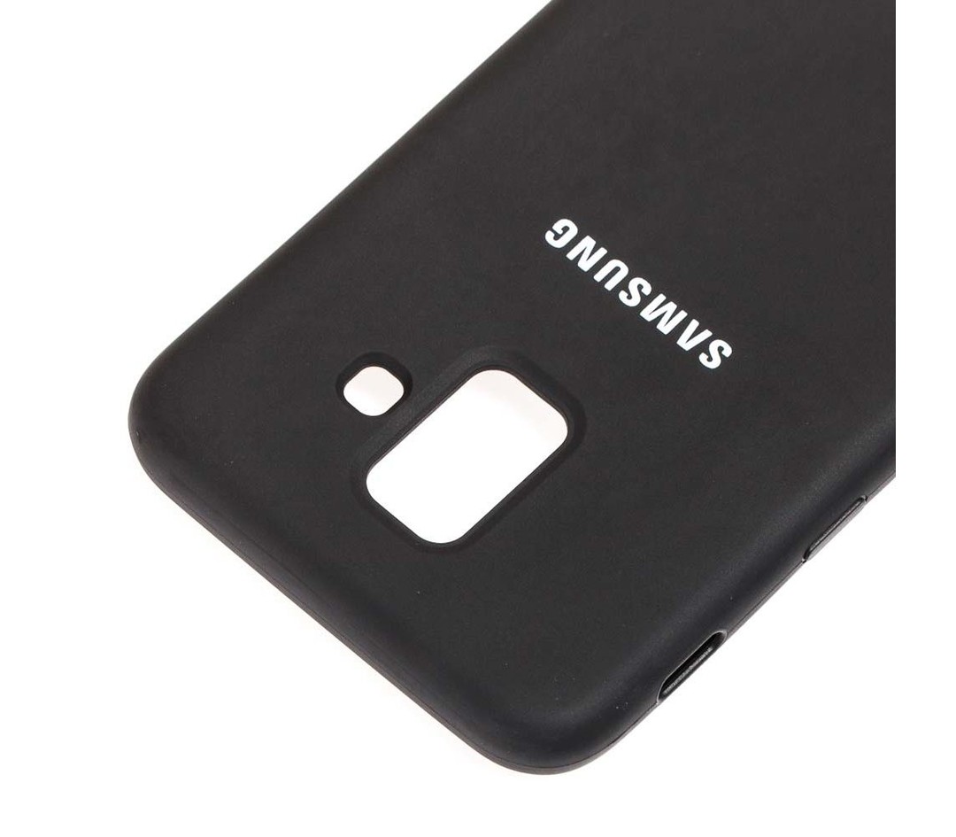 Накладка Silicone Cover для Samsung A6 Plus (2018) чорна-1