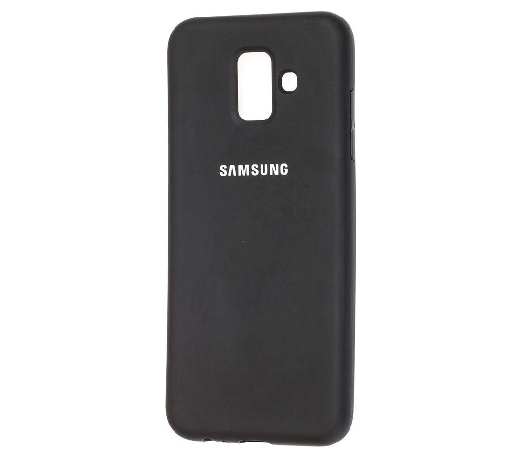 Накладка Silicone Cover для Samsung A6 Plus (2018) чорна-0
