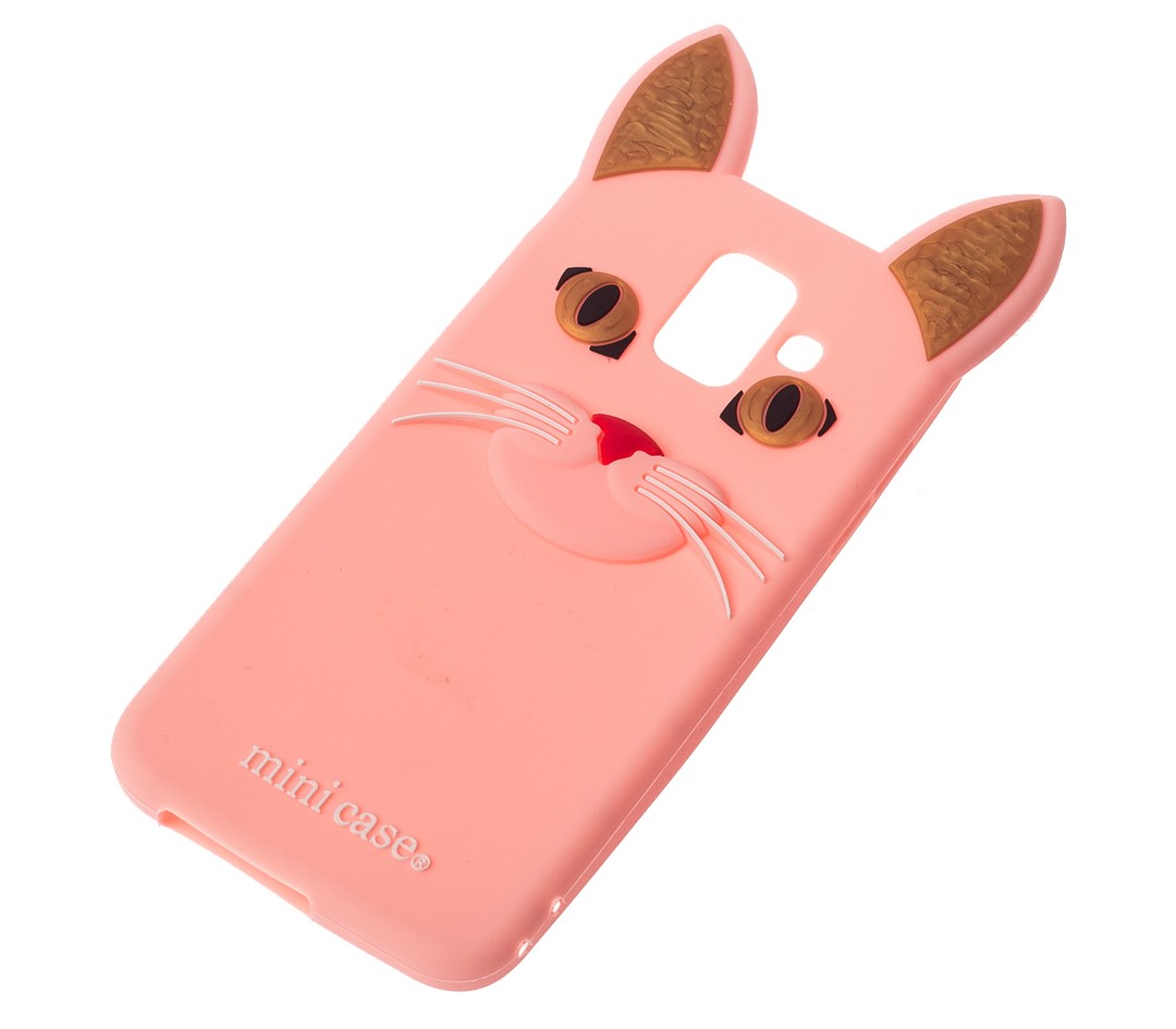 Накладка Cat 3D для Samsung A6 Plus (2018)/J8 бежева-1