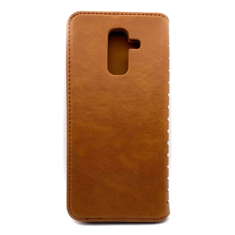 Книжка leather folio для Samsung A6 Plus коричнева-1