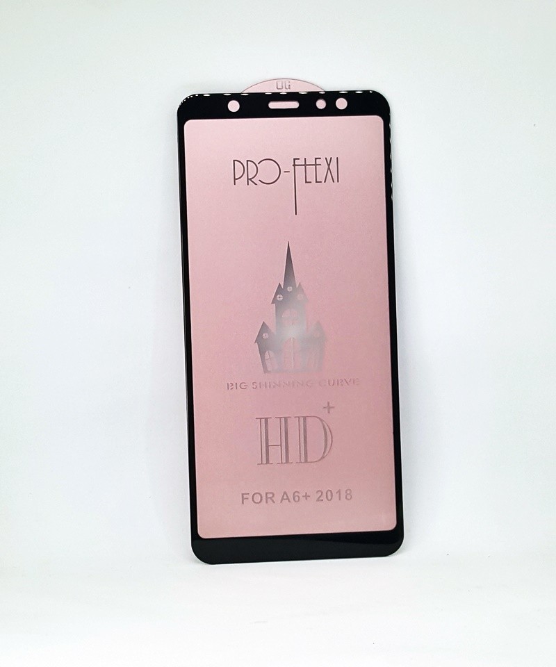 Захисне скло Flexi HD+ для Samsung A6 Plus (Чорне)-0