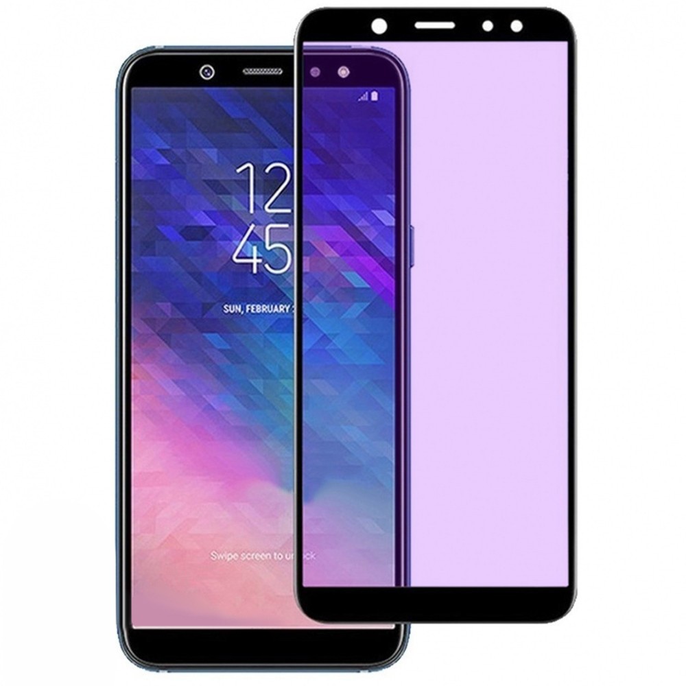 Захисне скло Eye Protection для Samsung A6 Plus з чорною рамкою матове (м`яка упаковка)-0