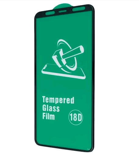 Захисне скло 18D для Samsung A6 Plus силіконовою рамкою (без упаковки)-0