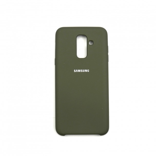 Накладка Silicone Cover для Samsung A6 Plus (2018) Deep Olive-0