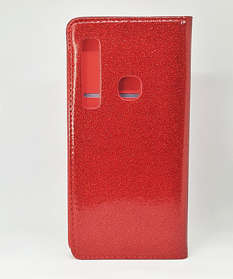 Книжка Glitter для Samsung A9 (2018) червона-1