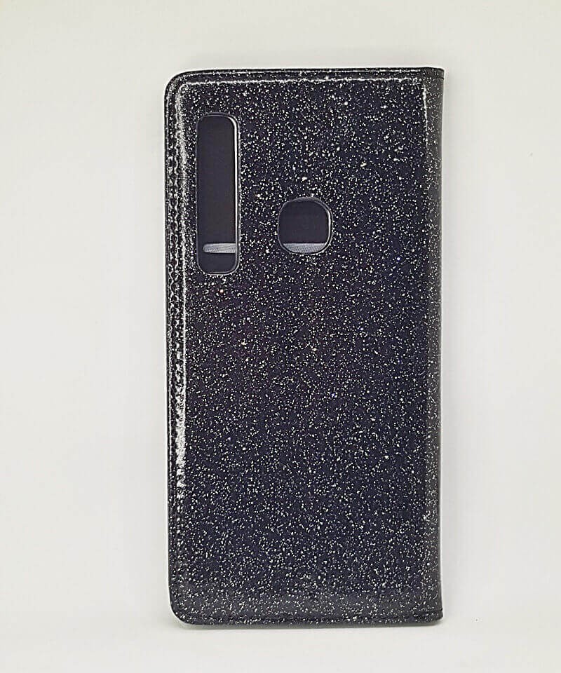 Книжка Glitter для Samsung A9 (2018) чорна-1