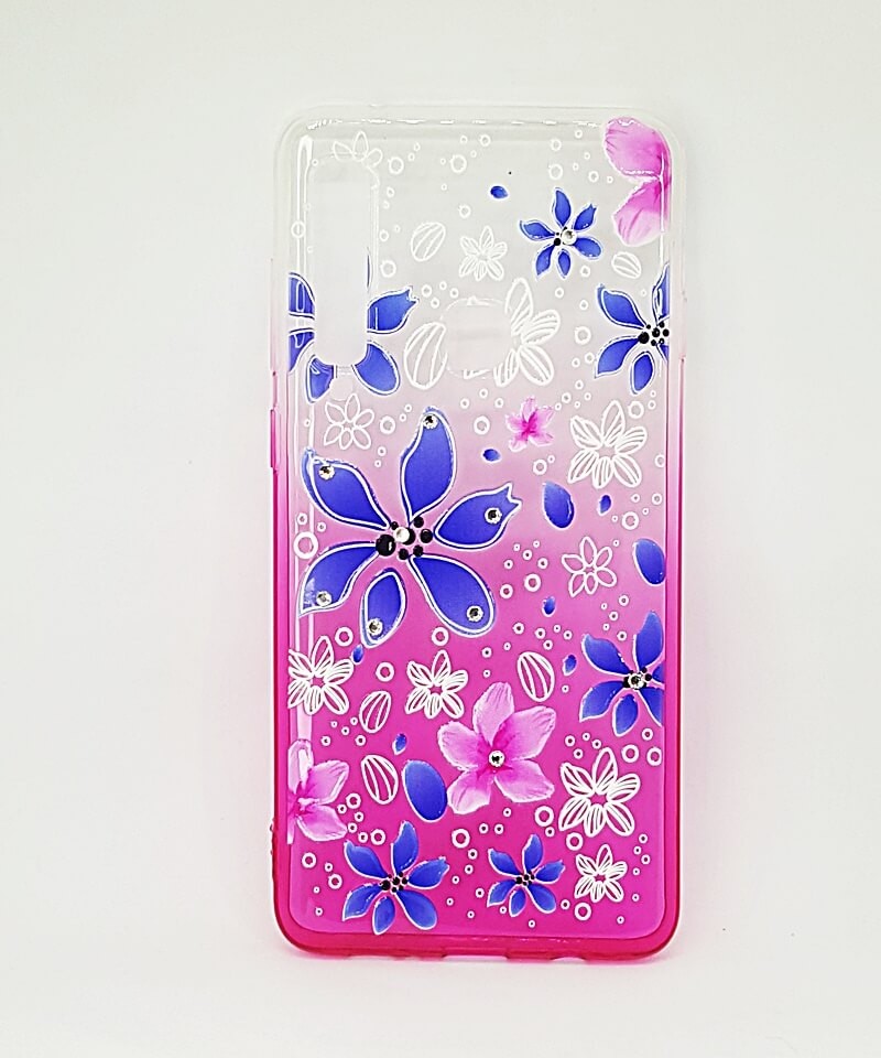 Накладка Glamour Ambre для Samsung A9 (2018) "Квіти рожеві"-0