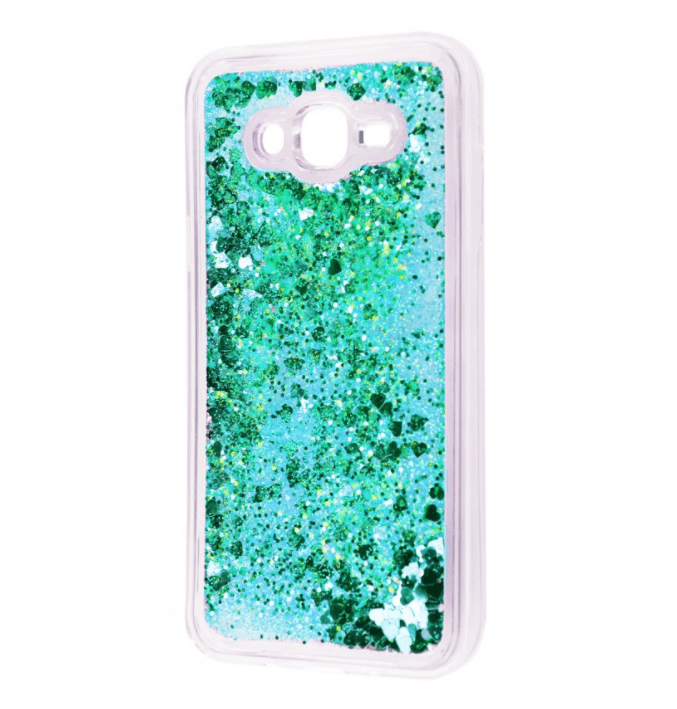 Накладка Aqua для Samsung J2 (2015) J200 зелені блискітки (переливається)-0