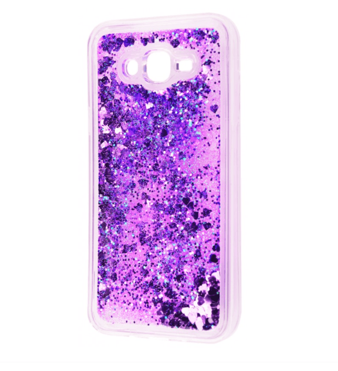 Накладка Aqua для Samsung J2 (2015) J200 фіолетові блискітки (переливається)-0