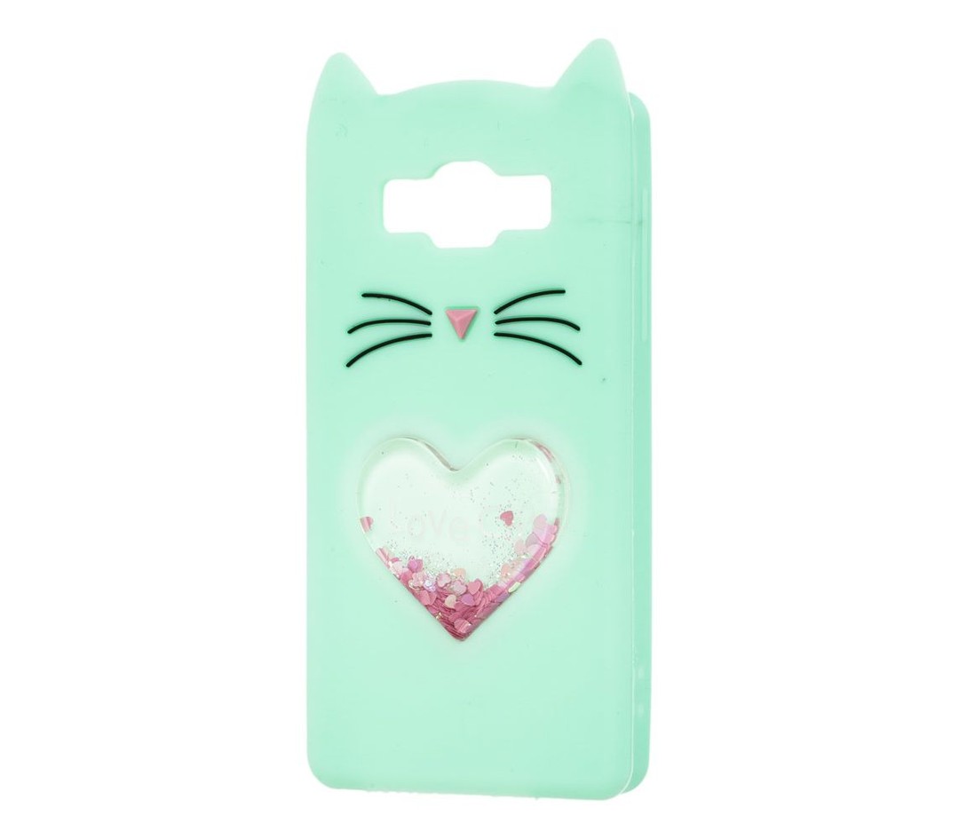 Накладка Cat 3D Heart для Samsung J3 J300/J310/J320  м`ятна-0