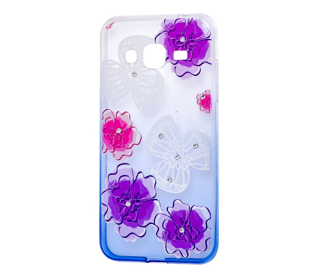 Накладка Glamour Ambre для Samsung J3 J300/J310/J320 "Квіти фіолетові"-0