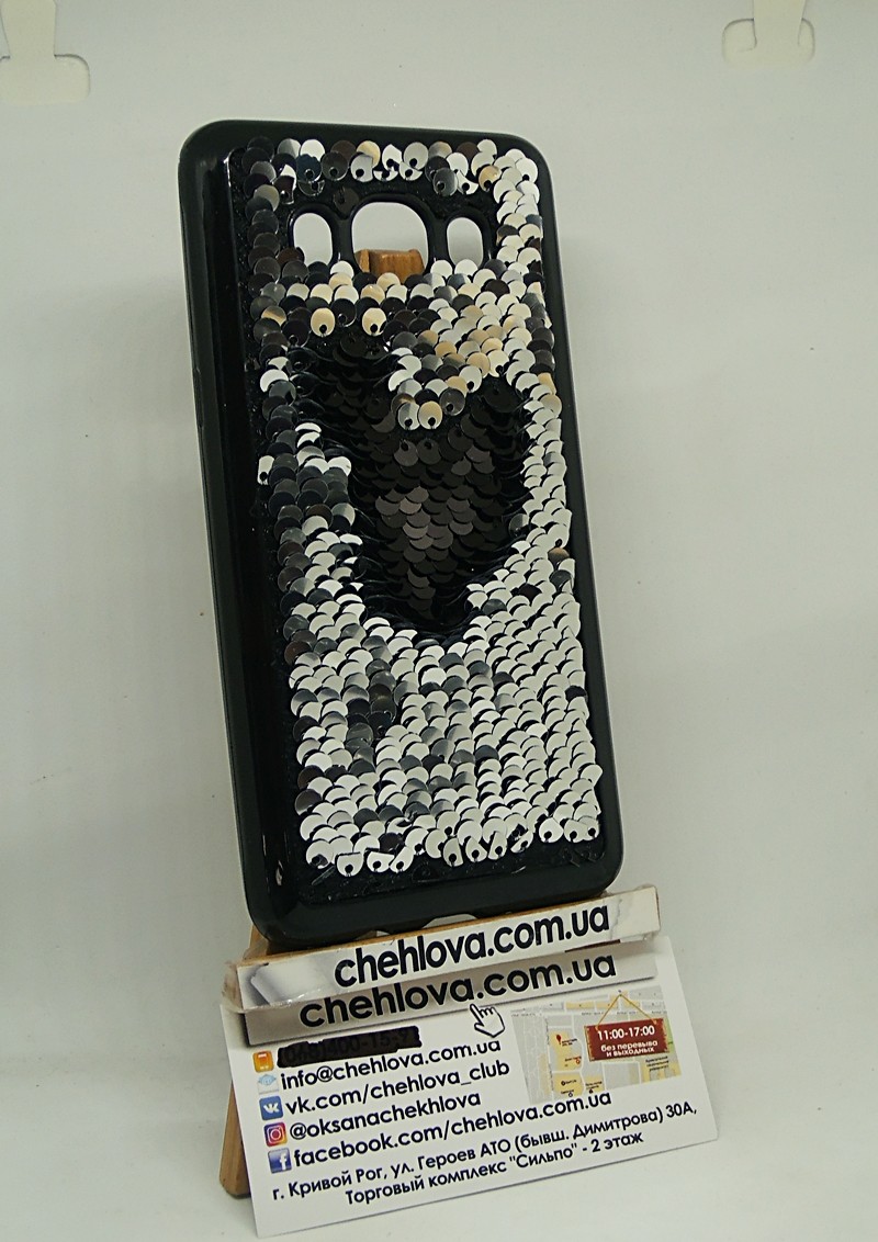 Накладка Sequins для Samsung J3 J300/J310/J320 чорна-2