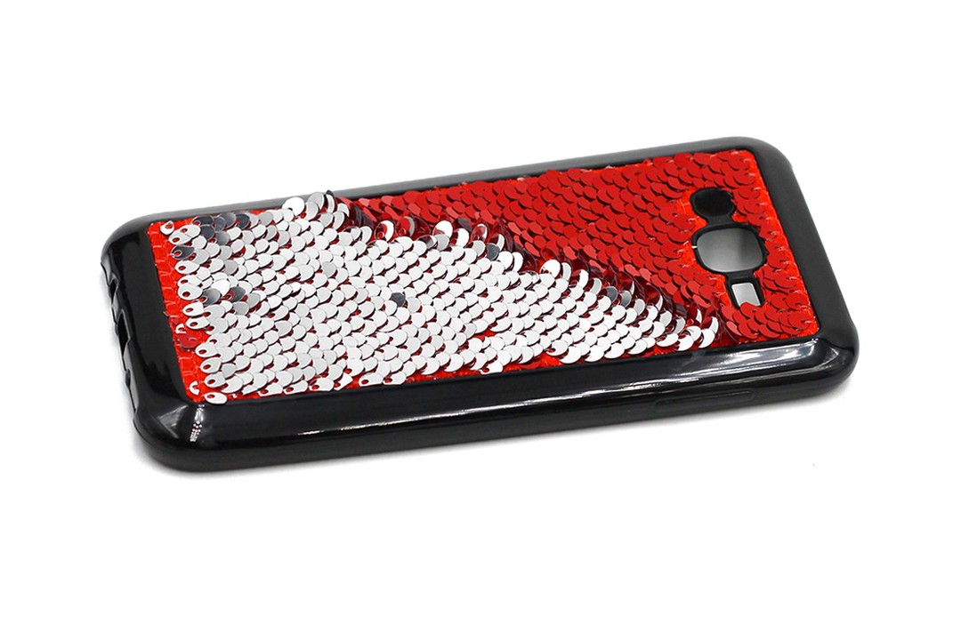 Накладка Sequins для Samsung J7 (2015) J700/ J7 Neo J701 червона-1