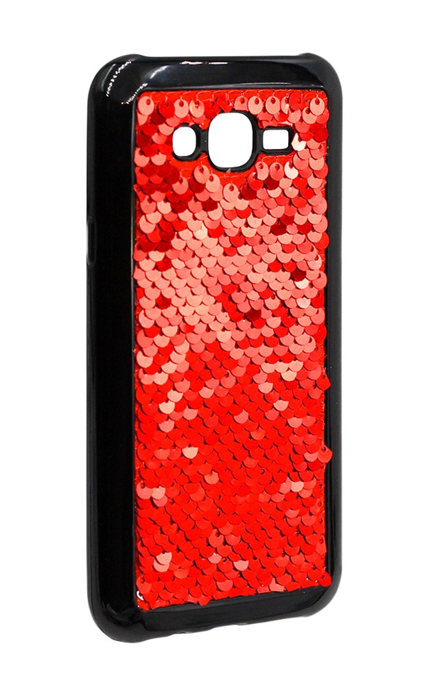 Накладка Sequins для Samsung J7 (2015) J700/ J7 Neo J701 червона-2