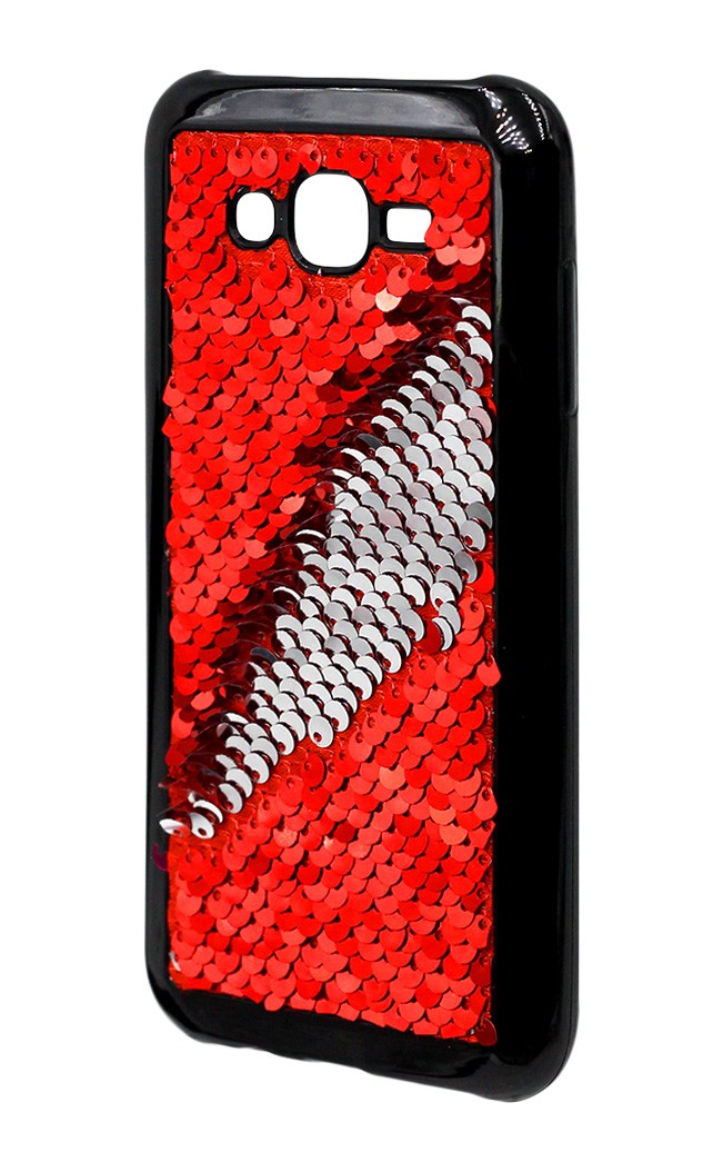 Накладка Sequins для Samsung J7 (2015) J700/ J7 Neo J701 червона-3