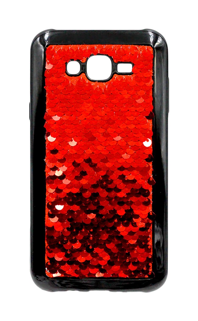 Накладка Sequins для Samsung J7 (2015) J700/ J7 Neo J701 червона-0