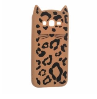 Накладка 3D Cat для Samsung J5 (2015) J500  Леопардовий кіт бежевий-0
