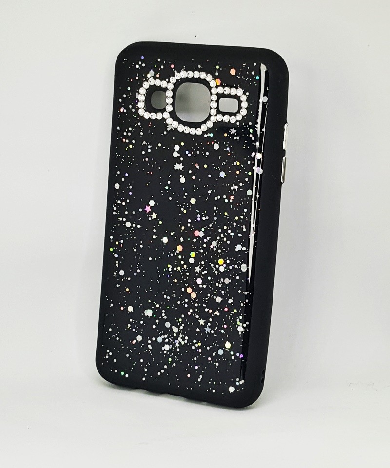 Накладка  для Samsung J5 (2015) J500 KMT  Jelly Glitter Чорна-0