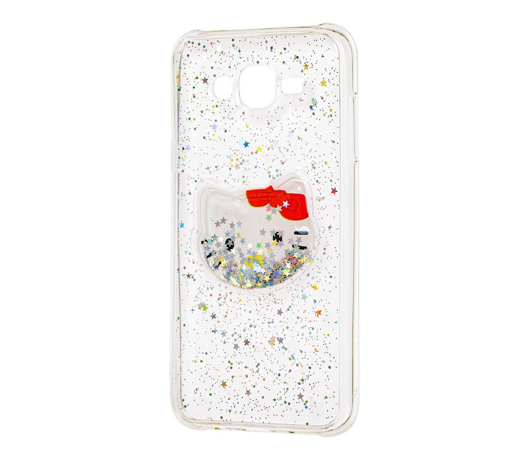 Накладка  для Samsung J5 (2015) J500   TOY з рідкими блискітками "Kitty"-0