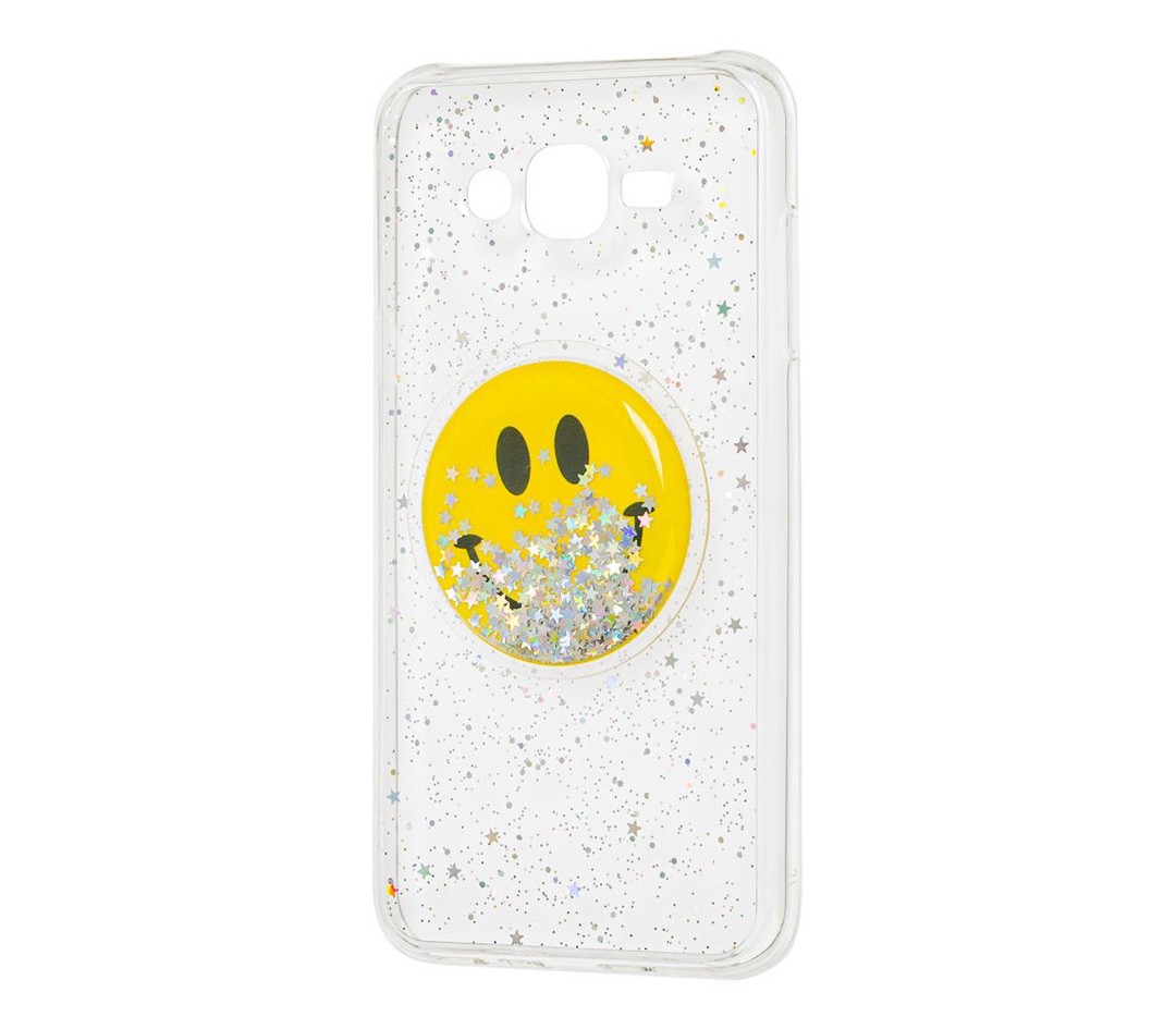 Накладка TOY для Samsung J1 (2016) J120 з рідкими блискітками "Smile"-0