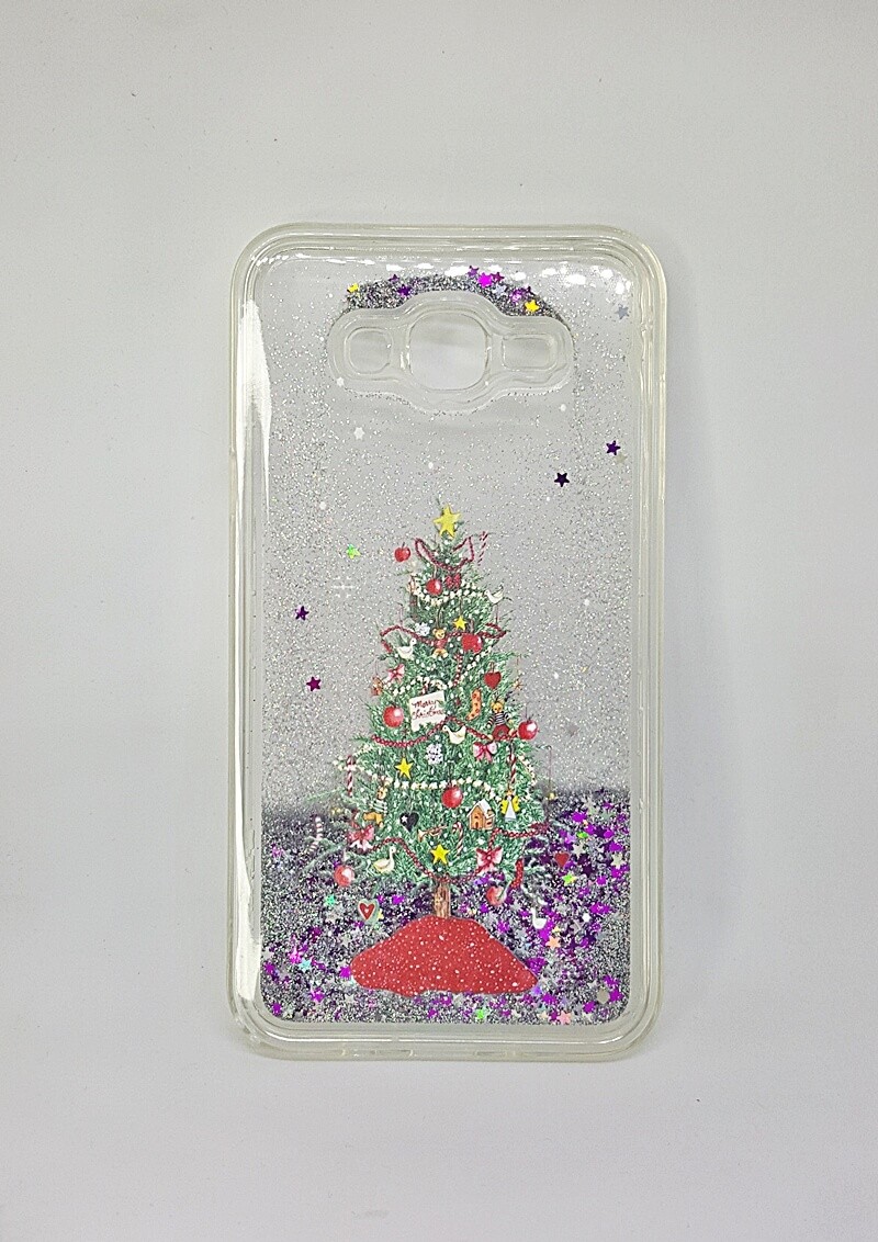 Накладка Merry Christmas  "Новий Рік" для Samsung J7 2015 J700 / J7 NEO Ялинка (переливається)-0
