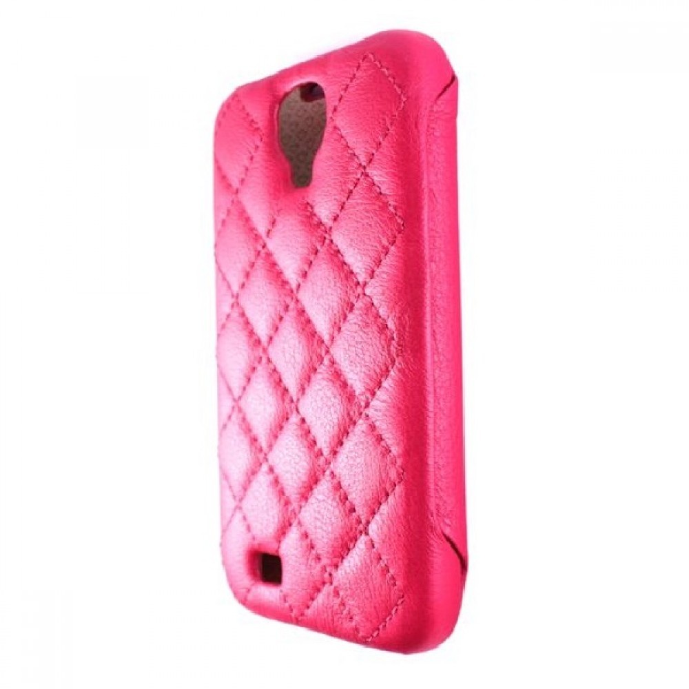 Чохол-книжка JISON CASE Genuine Leather  для SAMSUNG S4 рожева (шкіра)-1