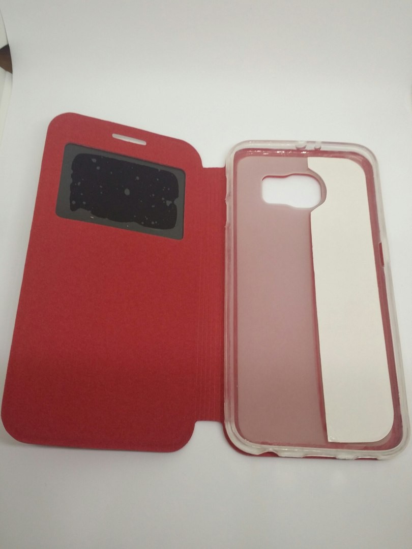 Книжка Ulike для Samsung S6 (G920) з вікном червона-2