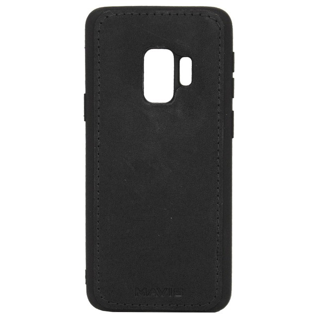 Накладка MAVIS для Samsung S9 шкіряна чорна-0