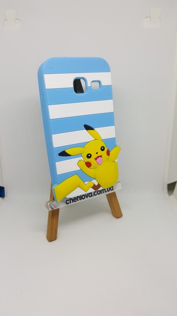 Накладка для Samsung J1 mini j105 "Пікачу блакитний в смужку" 3D-0