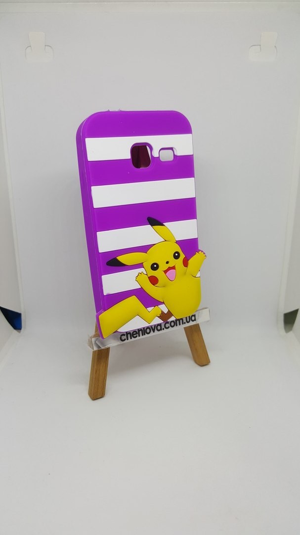Накладка для Samsung J1 mini j105 "Пікачу фіолетовий в смужку" 3D-0