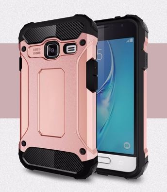 Бампер - накладка противоударная (Spigen NEW (original) metall ) для Samsung J1 mini J105 розовая-0