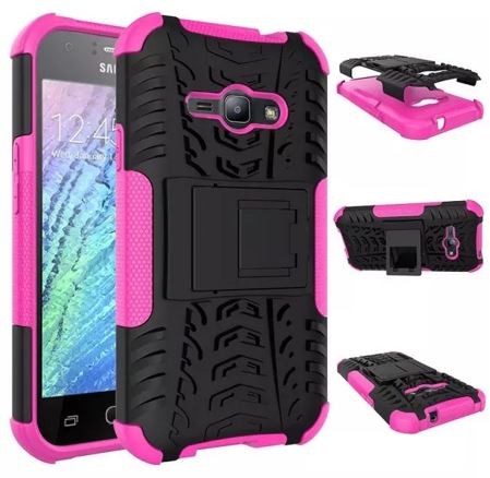 Накладка для Samsung J1 Ace J110 "Броня" чорно-рожева-0