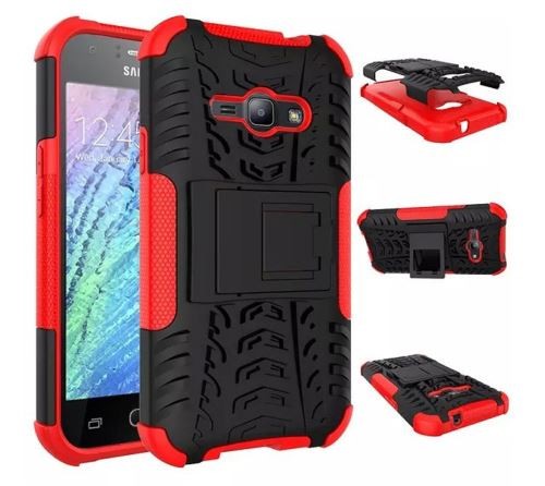 Накладка для Samsung J1 Ace J110 "Броня" чорно-червона-0