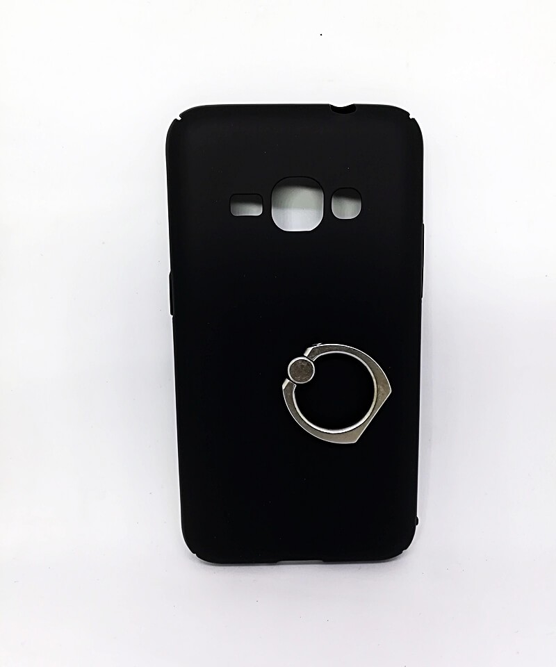 Накладка для Samsung J1 (2016) J120  матова з кільцем чорна-0