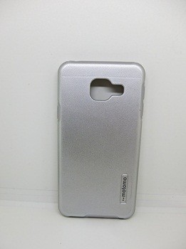 Противоударная металлизированная  накладка Motomo для Samsung A7 (2016) A710 серая-0