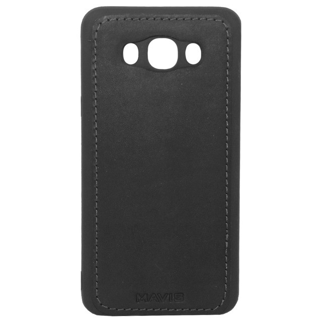 Накладка MAVIS для Samsung J7 (2016) J710  шкіряна чорна-0