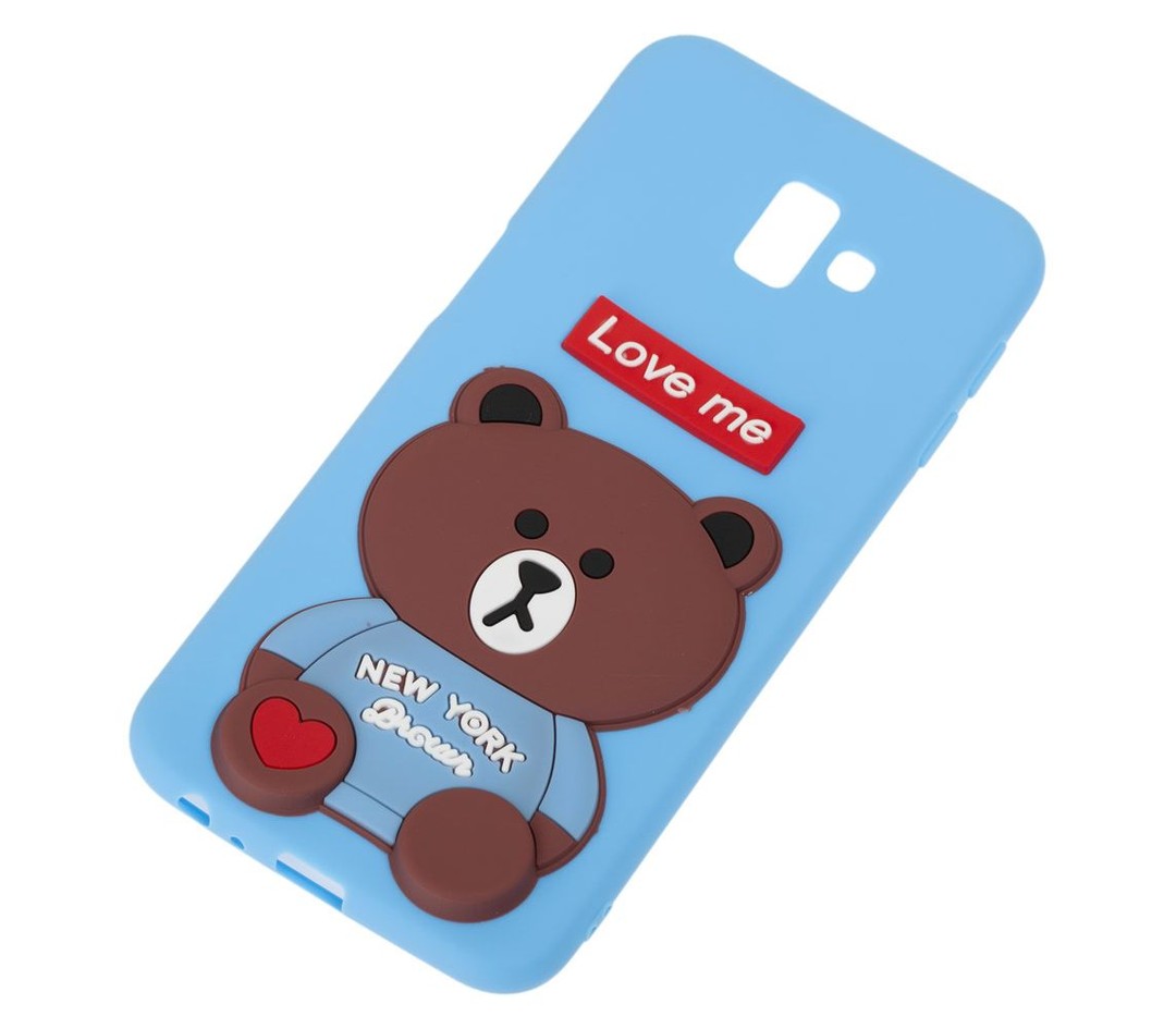 Накладка силіконова Ведмедик Love Me для Samsung J6 Plus (2018)/J615 (блакитна)-1