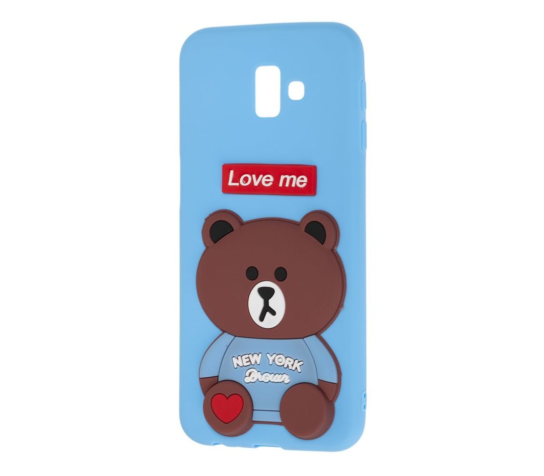 Накладка силіконова Ведмедик Love Me для Samsung J6 Plus (2018)/J615 (блакитна)-0