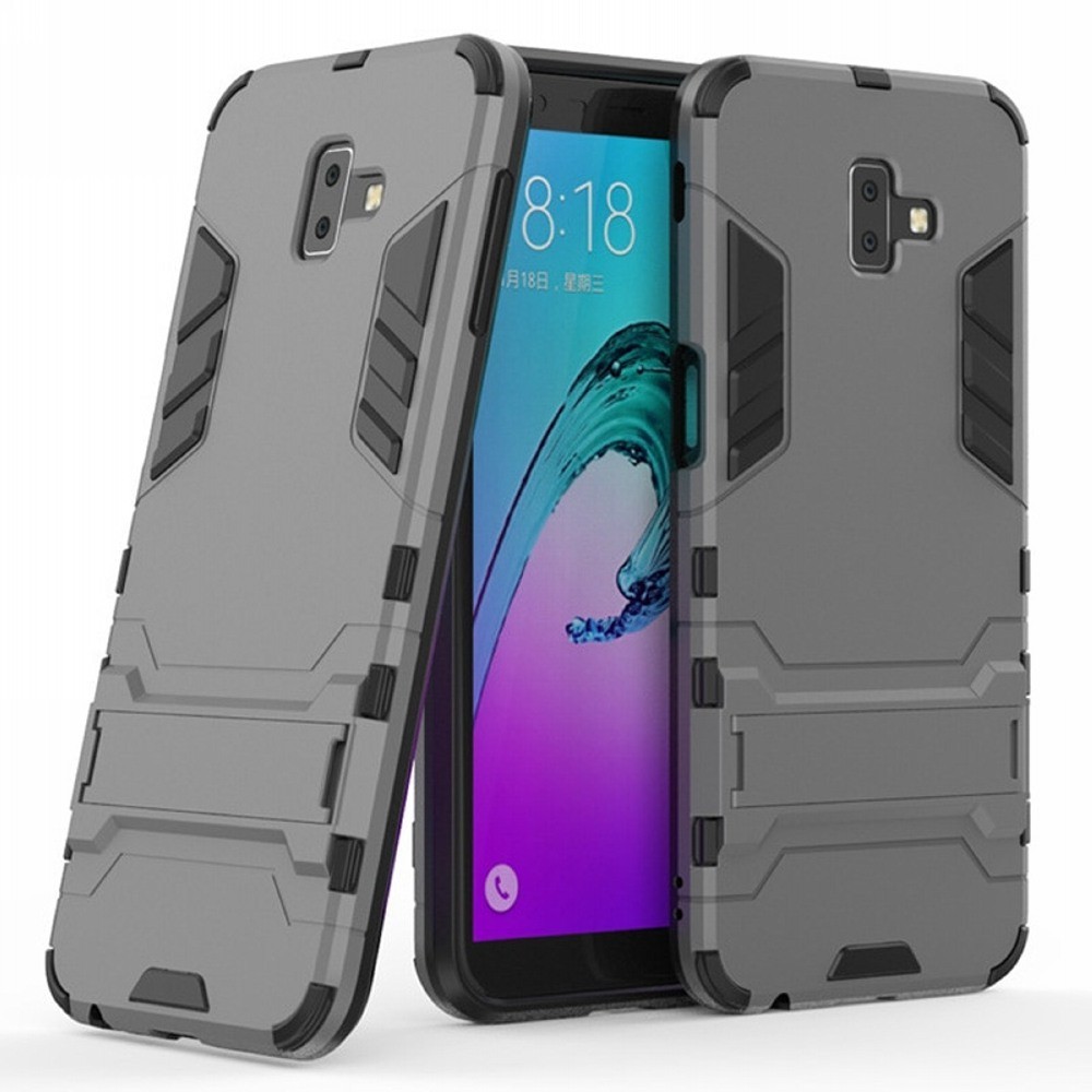 Накладка Hard Defence для Samsung J6 Plus (2018)  темно-сіра-0