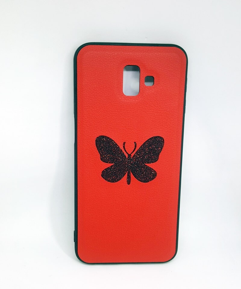 Накладка Butterfly Glitter для Samsung J6 Plus червона-0