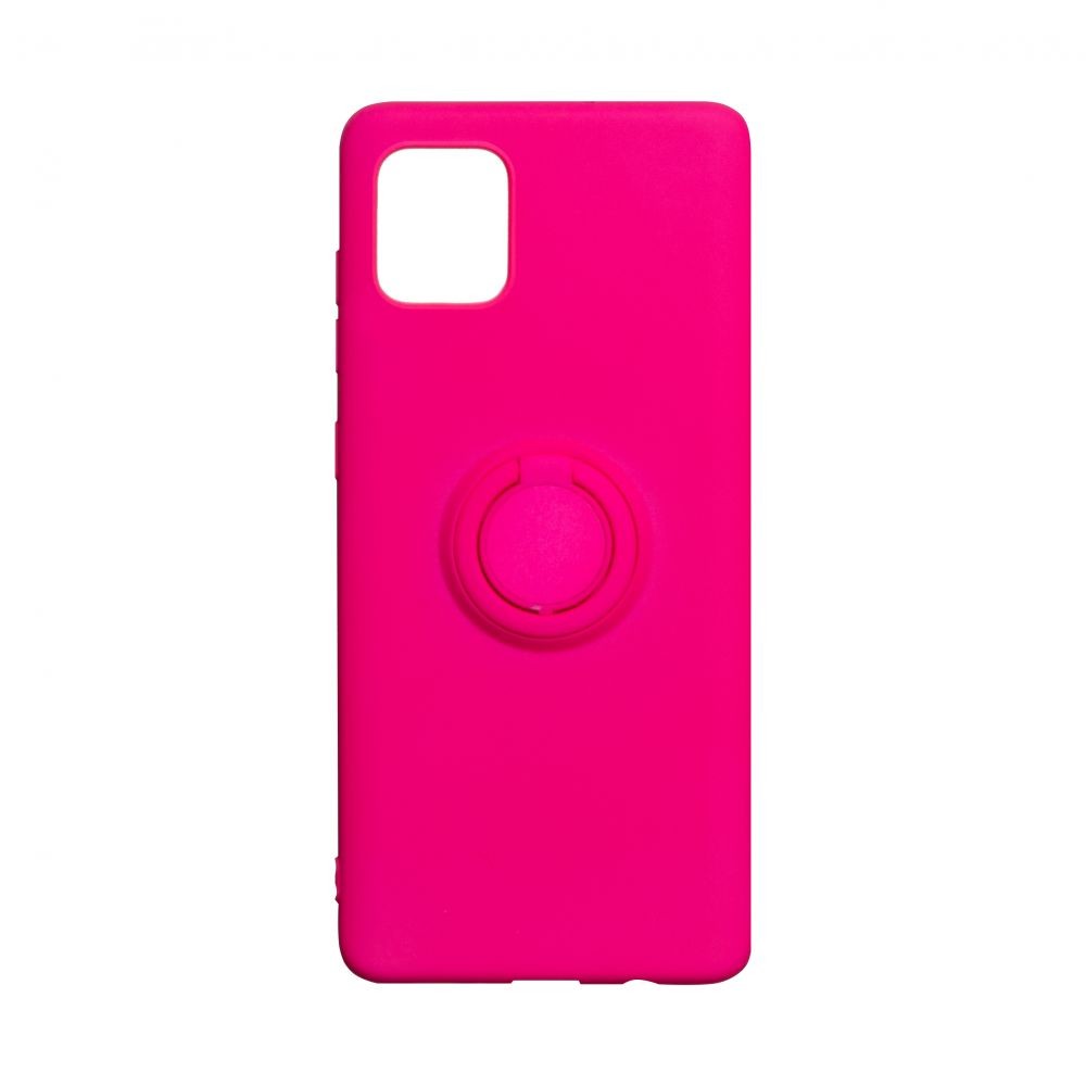 Накладка ColorRing з кільцем для Samsung Note 10 Lite рожева-0