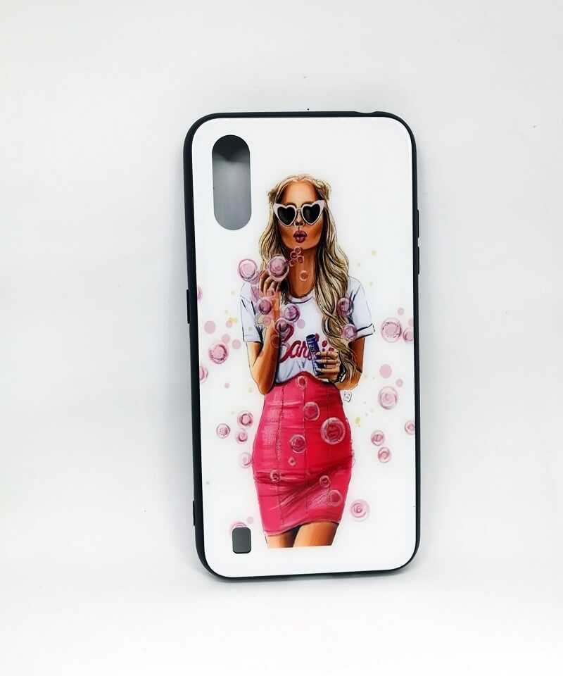 Чохол Girls Glass для Samsung A01  Дівчина з бульбашками-0