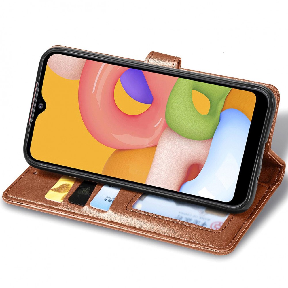 Книжка GETMAN Gallant для Samsung A01 коричнева-2