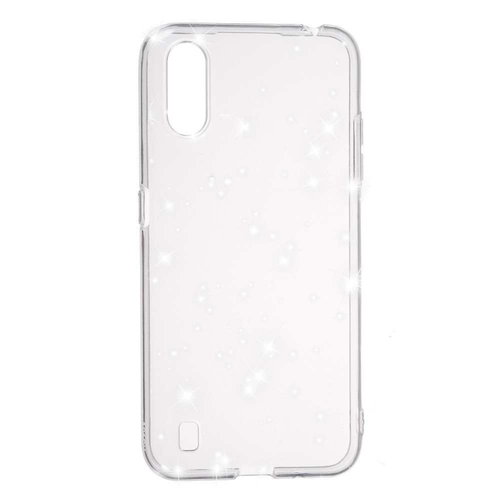 Накладка Molan Cano Glossy Jelly для Samsung A01 прозора з блискітками-0