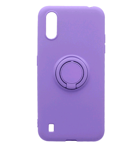 Накладка ColorRing з кільцем для Samsung A01 бузкова-0