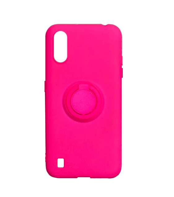 Накладка ColorRing з кільцем для Samsung A01 рожева-0