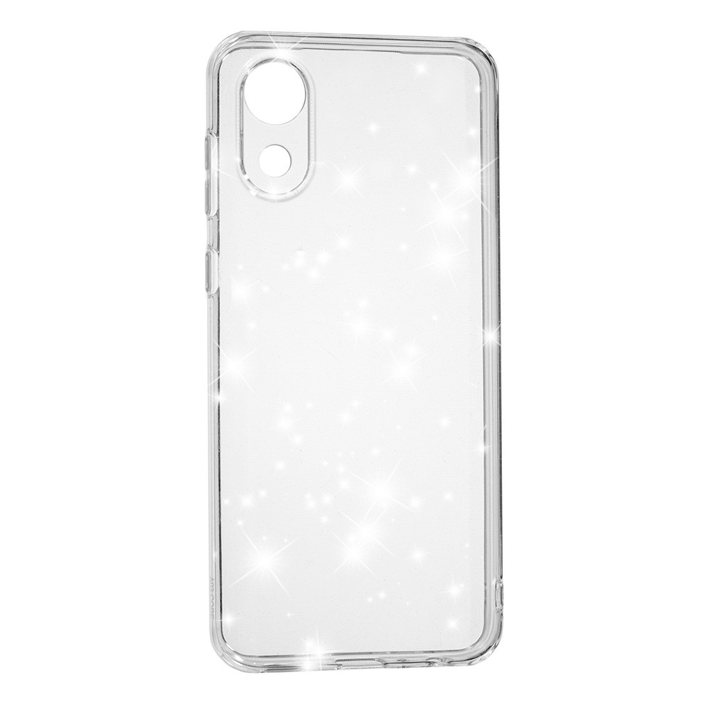 Накладка Molan Cano Glossy Jelly для Samsung A03 CORE прозора з блискітками-0